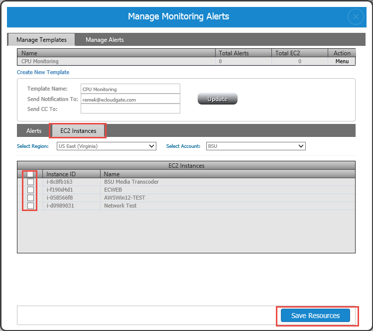Monitoring Alerts Configuration